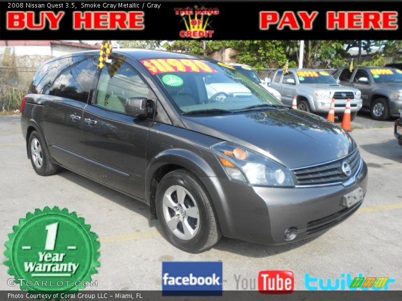 Smoke Gray Metallic / Gray 2008 Nissan Quest 3.5