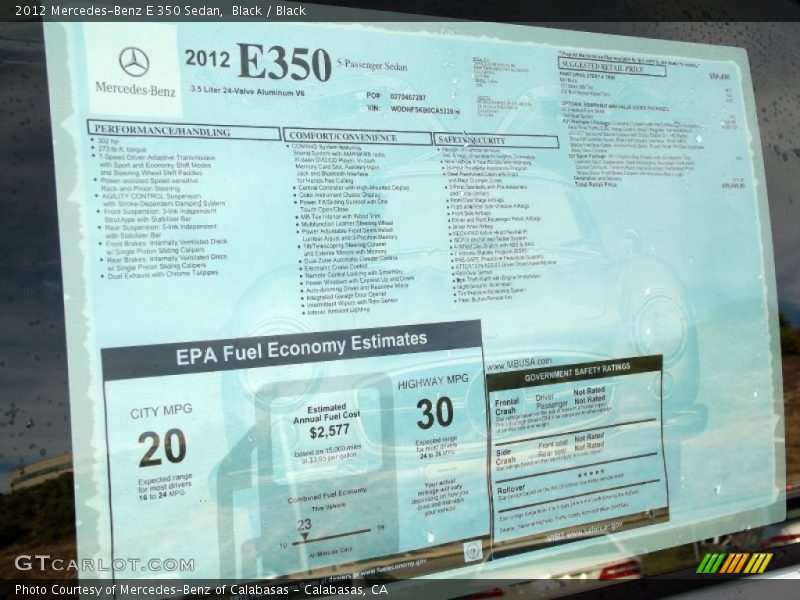 Black / Black 2012 Mercedes-Benz E 350 Sedan