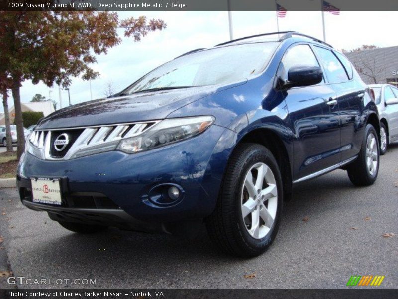 Deep Sapphire Metallic / Beige 2009 Nissan Murano SL AWD