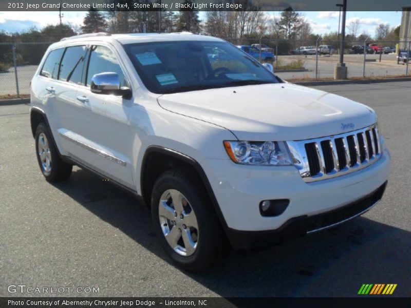 Stone White / Black/Light Frost Beige 2012 Jeep Grand Cherokee Limited 4x4