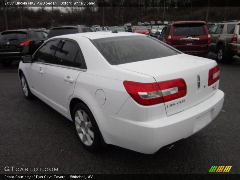 Oxford White / Sand 2007 Lincoln MKZ AWD Sedan