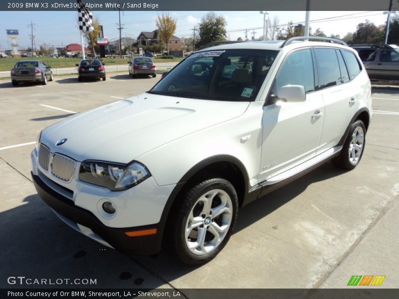 Alpine White / Sand Beige 2009 BMW X3 xDrive30i