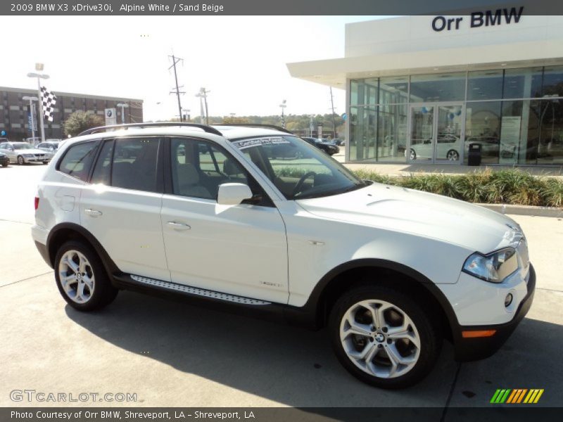 Alpine White / Sand Beige 2009 BMW X3 xDrive30i