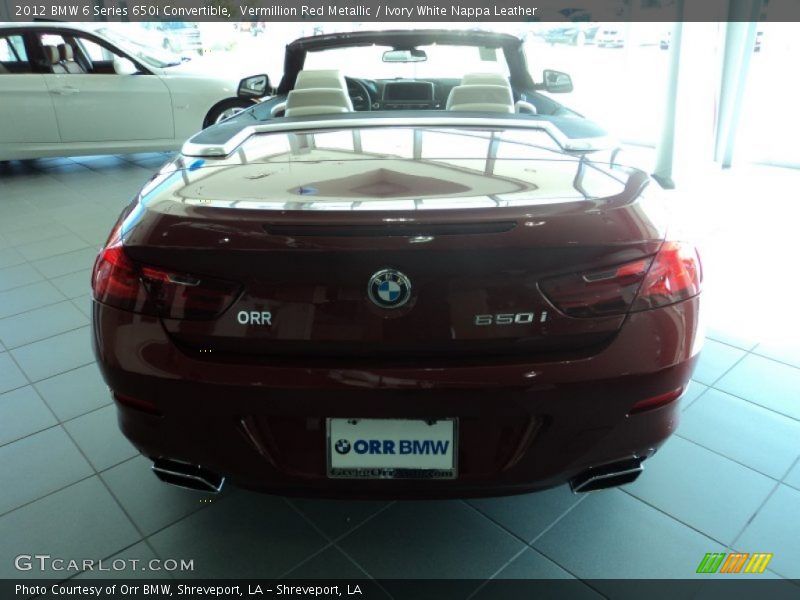 Vermillion Red Metallic / Ivory White Nappa Leather 2012 BMW 6 Series 650i Convertible