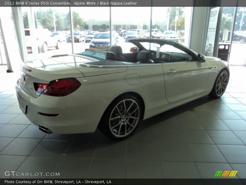 Alpine White / Black Nappa Leather 2012 BMW 6 Series 650i Convertible