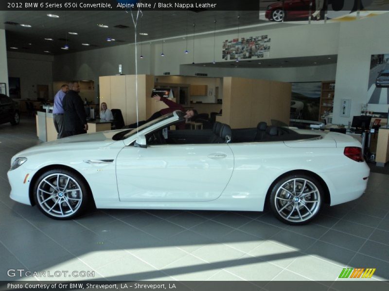 Alpine White / Black Nappa Leather 2012 BMW 6 Series 650i Convertible