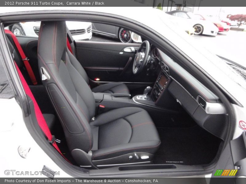 Passengers Seat in Black Leather w/Red Stiching - 2012 Porsche 911 Turbo Coupe