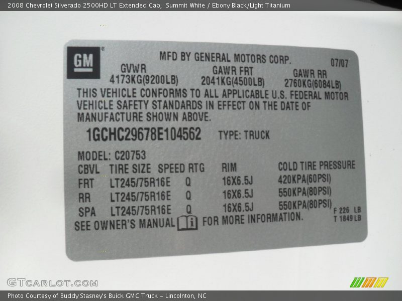 Summit White / Ebony Black/Light Titanium 2008 Chevrolet Silverado 2500HD LT Extended Cab
