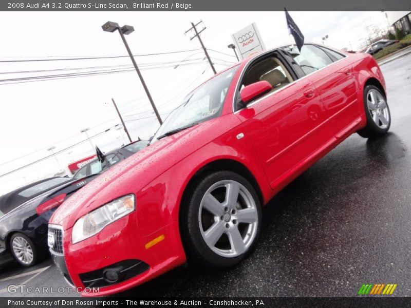 Brilliant Red / Beige 2008 Audi A4 3.2 Quattro S-Line Sedan