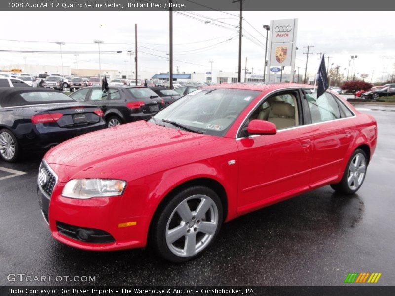 Brilliant Red / Beige 2008 Audi A4 3.2 Quattro S-Line Sedan