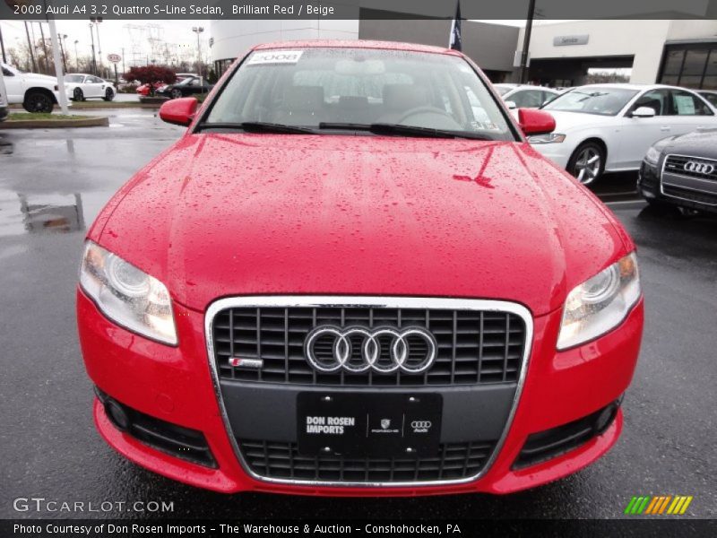 Brilliant Red / Beige 2008 Audi A4 3.2 Quattro S-Line Sedan
