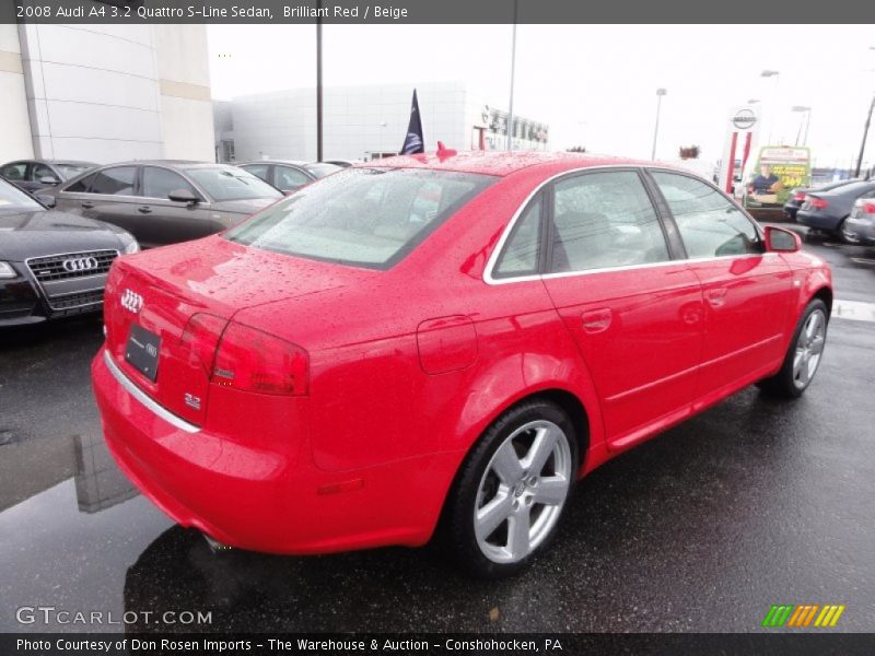 Brilliant Red / Beige 2008 Audi A4 3.2 Quattro S-Line Sedan
