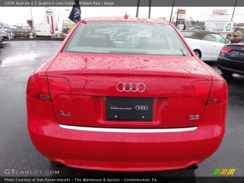 Brilliant Red / Beige 2008 Audi A4 3.2 Quattro S-Line Sedan