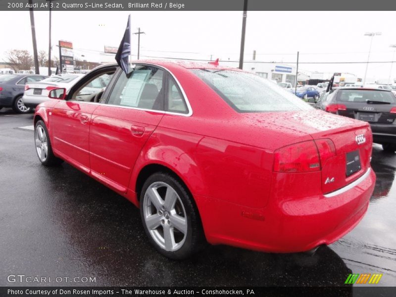 Brilliant Red / Beige 2008 Audi A4 3.2 Quattro S-Line Sedan