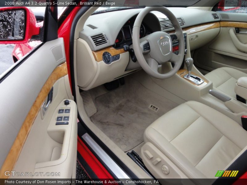 Brilliant Red / Beige 2008 Audi A4 3.2 Quattro S-Line Sedan