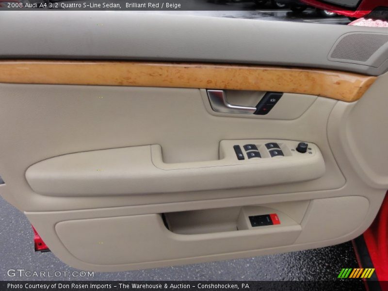 Brilliant Red / Beige 2008 Audi A4 3.2 Quattro S-Line Sedan