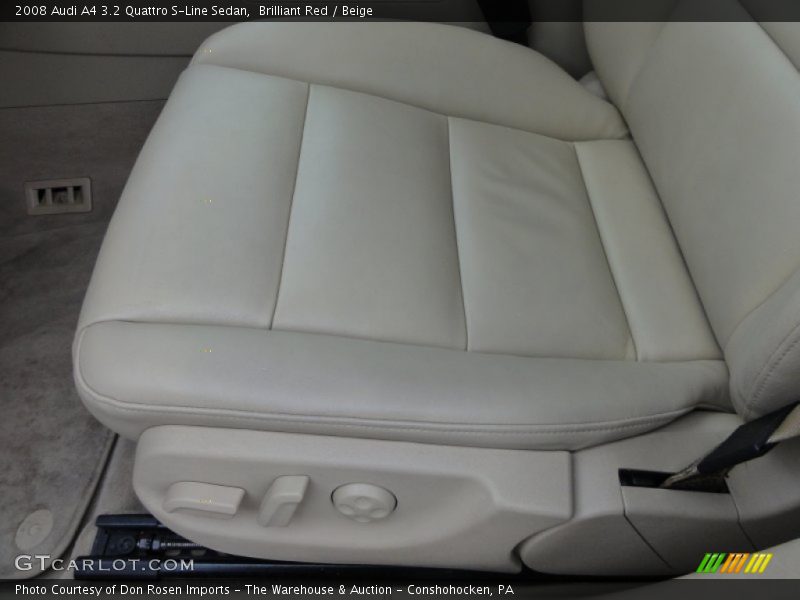 Brilliant Red / Beige 2008 Audi A4 3.2 Quattro S-Line Sedan
