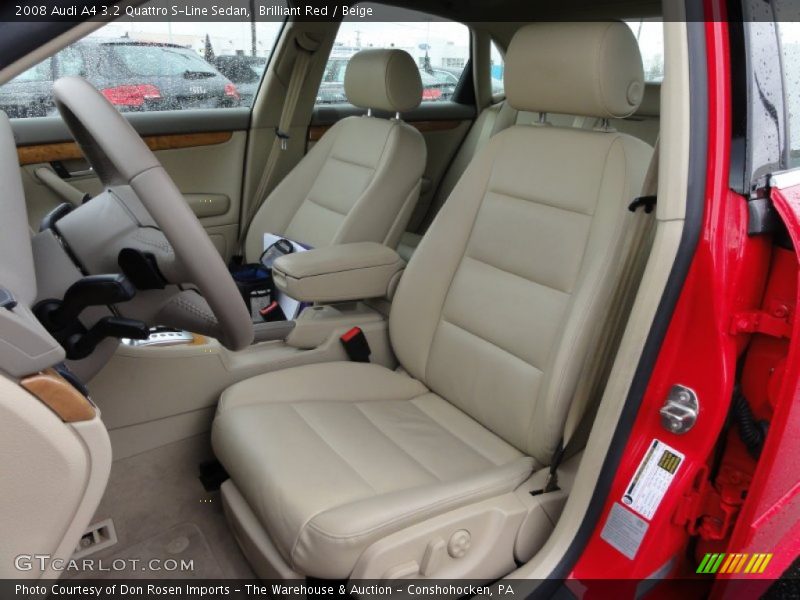 Brilliant Red / Beige 2008 Audi A4 3.2 Quattro S-Line Sedan