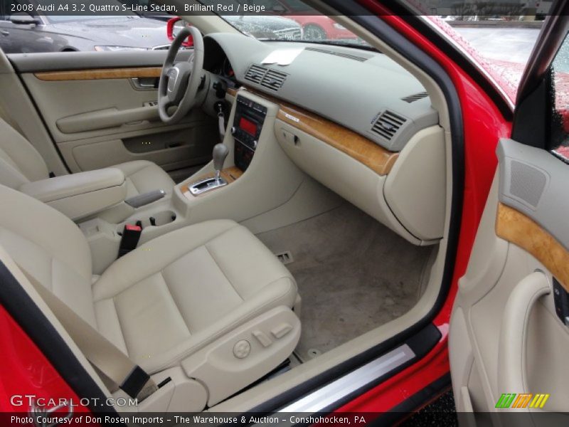 Brilliant Red / Beige 2008 Audi A4 3.2 Quattro S-Line Sedan