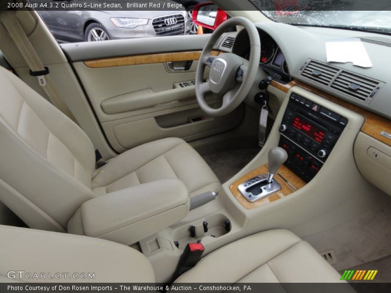 Brilliant Red / Beige 2008 Audi A4 3.2 Quattro S-Line Sedan