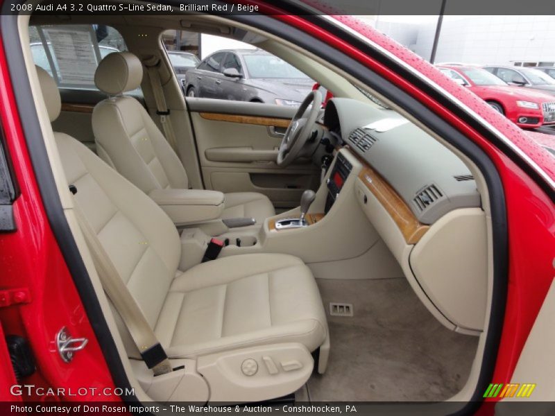 Brilliant Red / Beige 2008 Audi A4 3.2 Quattro S-Line Sedan