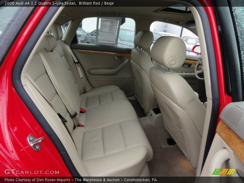 Brilliant Red / Beige 2008 Audi A4 3.2 Quattro S-Line Sedan