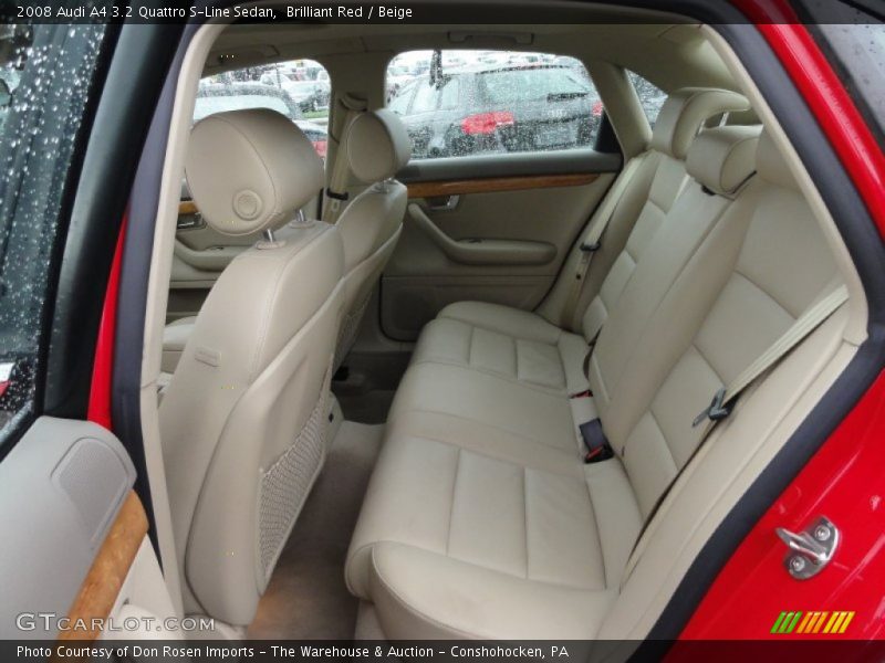 Brilliant Red / Beige 2008 Audi A4 3.2 Quattro S-Line Sedan