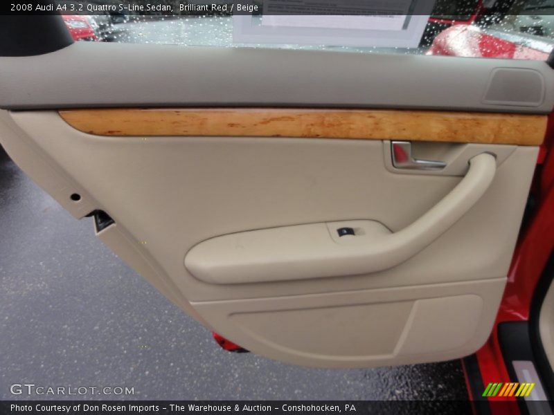 Brilliant Red / Beige 2008 Audi A4 3.2 Quattro S-Line Sedan
