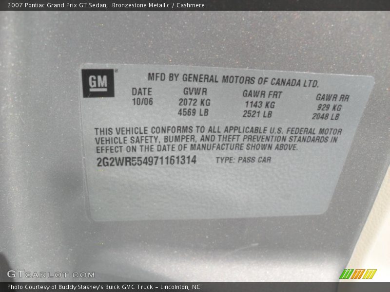 Bronzestone Metallic / Cashmere 2007 Pontiac Grand Prix GT Sedan