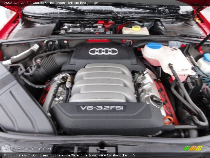 Brilliant Red / Beige 2008 Audi A4 3.2 Quattro S-Line Sedan