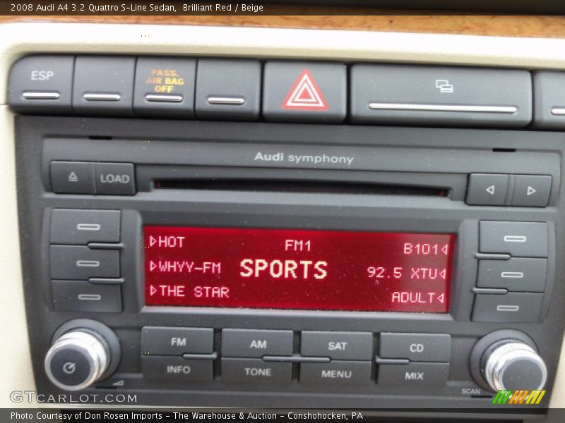 Brilliant Red / Beige 2008 Audi A4 3.2 Quattro S-Line Sedan