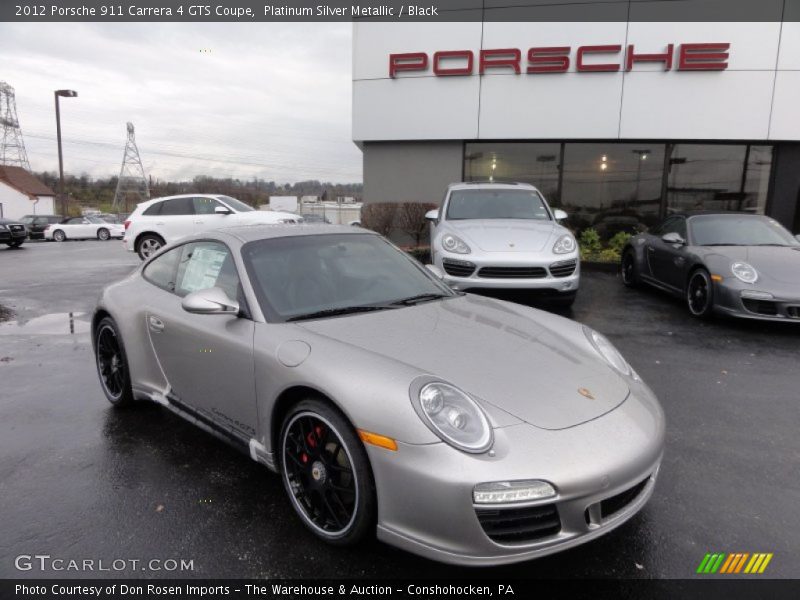 Platinum Silver Metallic / Black 2012 Porsche 911 Carrera 4 GTS Coupe