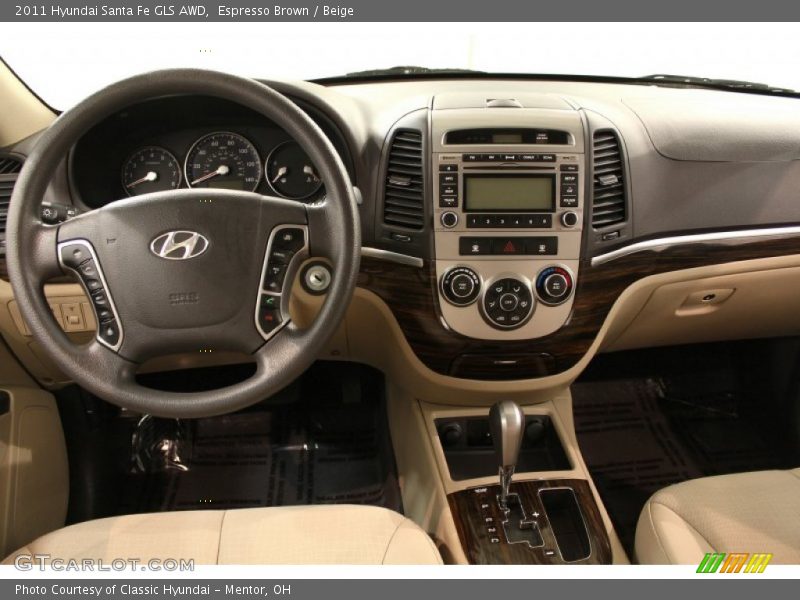 Espresso Brown / Beige 2011 Hyundai Santa Fe GLS AWD