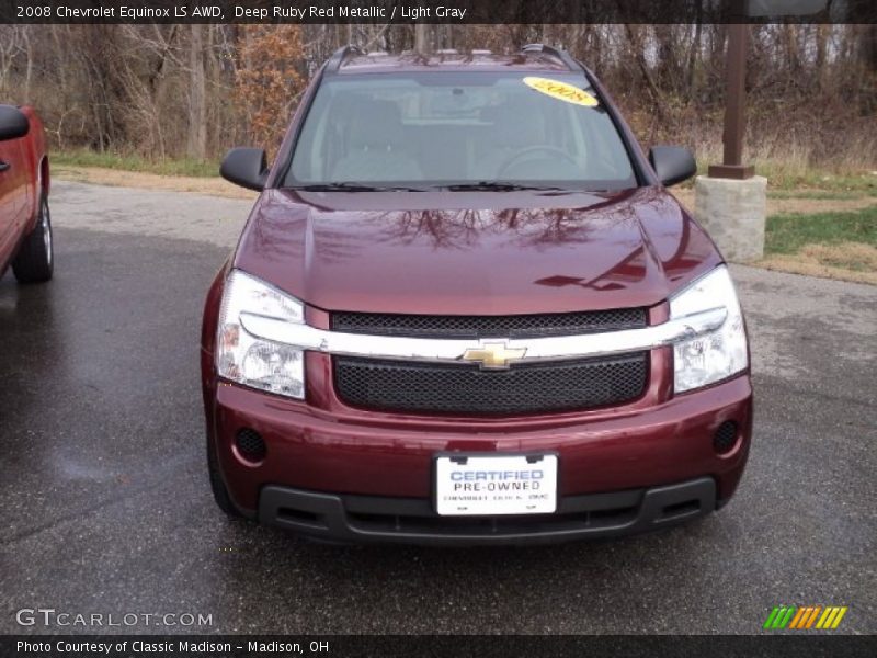 Deep Ruby Red Metallic / Light Gray 2008 Chevrolet Equinox LS AWD