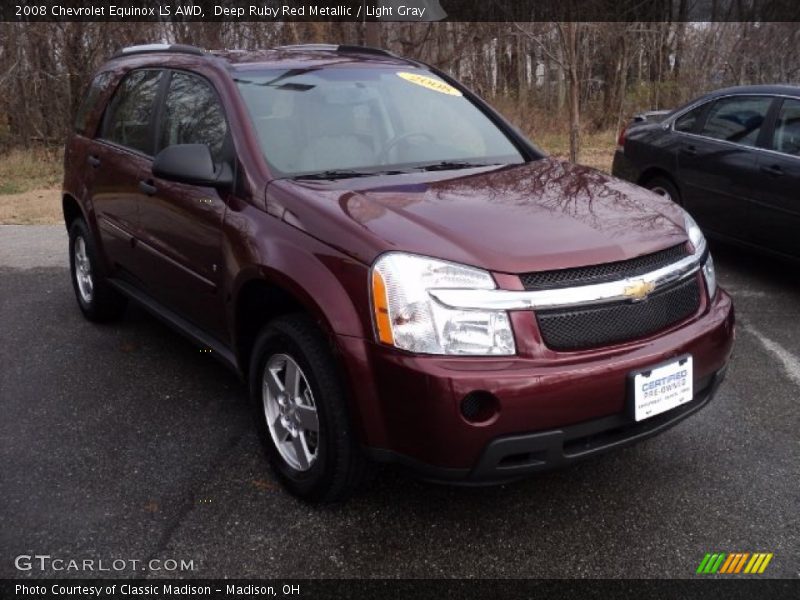Deep Ruby Red Metallic / Light Gray 2008 Chevrolet Equinox LS AWD