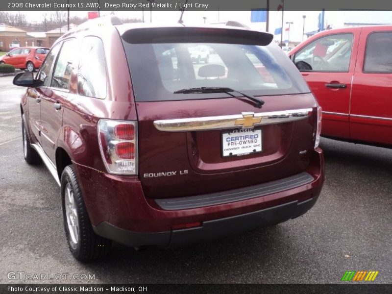 Deep Ruby Red Metallic / Light Gray 2008 Chevrolet Equinox LS AWD