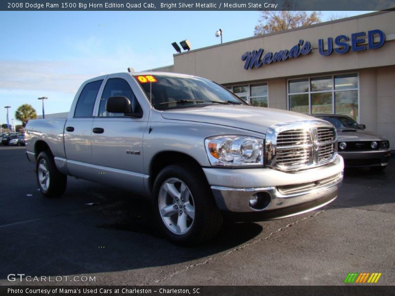 Bright Silver Metallic / Medium Slate Gray 2008 Dodge Ram 1500 Big Horn Edition Quad Cab