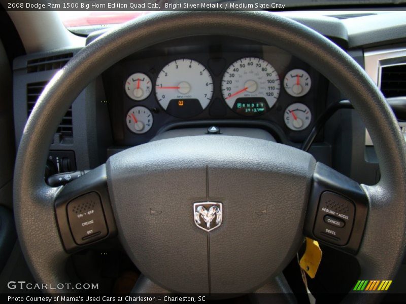 Bright Silver Metallic / Medium Slate Gray 2008 Dodge Ram 1500 Big Horn Edition Quad Cab