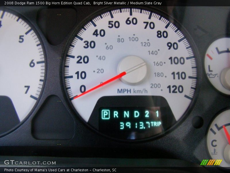 Bright Silver Metallic / Medium Slate Gray 2008 Dodge Ram 1500 Big Horn Edition Quad Cab