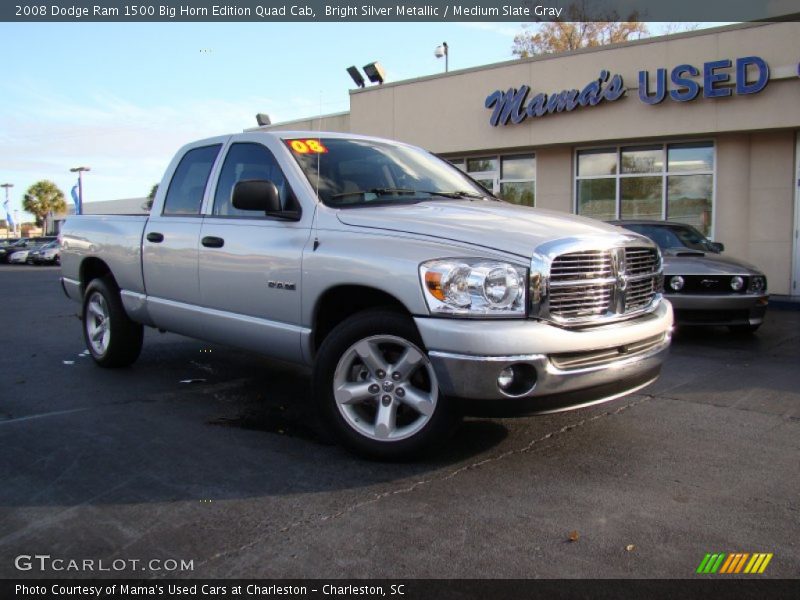 Bright Silver Metallic / Medium Slate Gray 2008 Dodge Ram 1500 Big Horn Edition Quad Cab