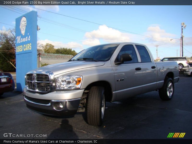 Bright Silver Metallic / Medium Slate Gray 2008 Dodge Ram 1500 Big Horn Edition Quad Cab