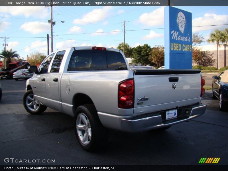 Bright Silver Metallic / Medium Slate Gray 2008 Dodge Ram 1500 Big Horn Edition Quad Cab