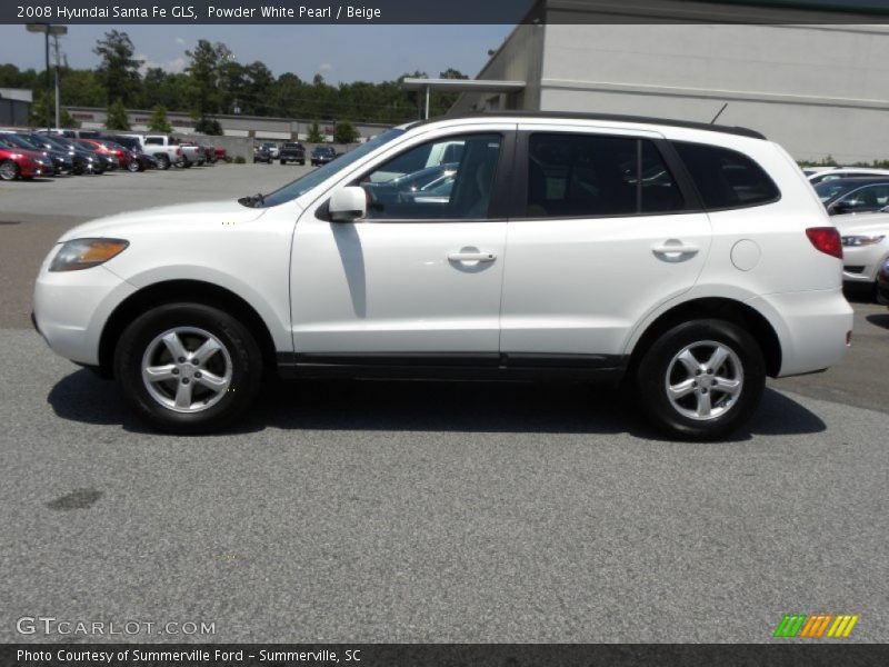 Powder White Pearl / Beige 2008 Hyundai Santa Fe GLS