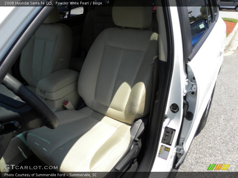 Powder White Pearl / Beige 2008 Hyundai Santa Fe GLS