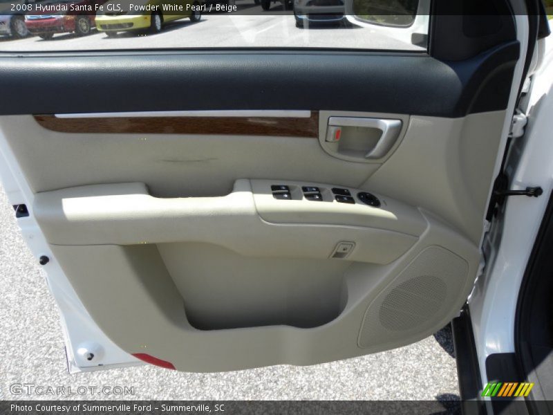 Powder White Pearl / Beige 2008 Hyundai Santa Fe GLS