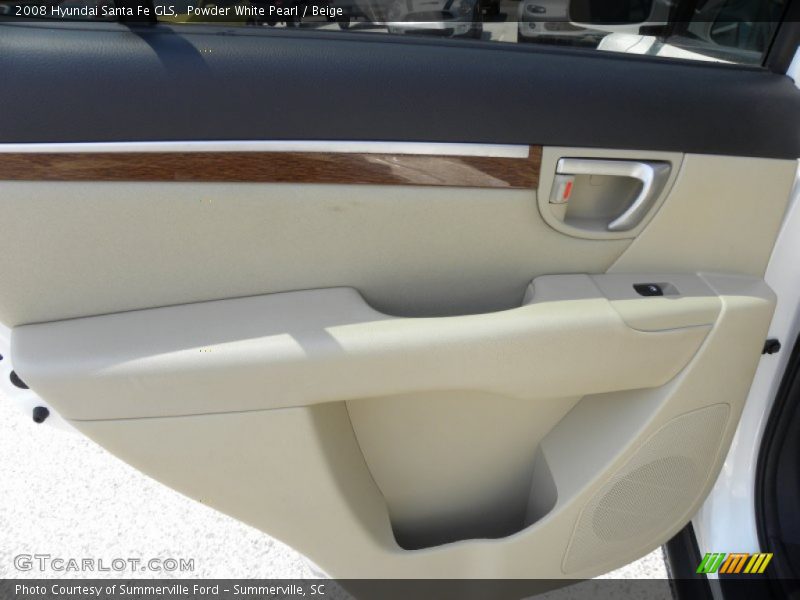 Powder White Pearl / Beige 2008 Hyundai Santa Fe GLS