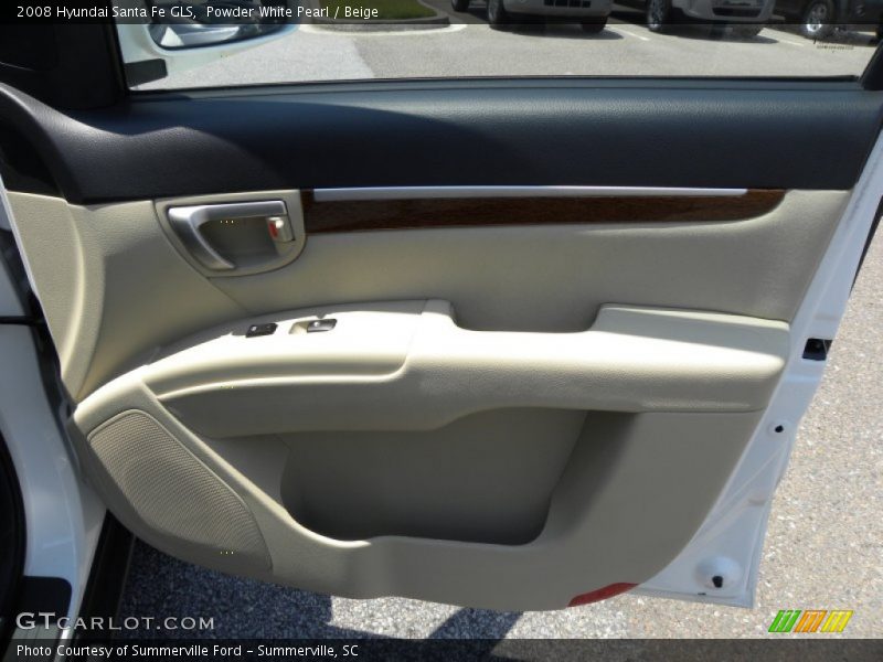Powder White Pearl / Beige 2008 Hyundai Santa Fe GLS