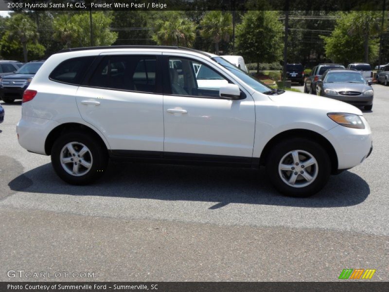 Powder White Pearl / Beige 2008 Hyundai Santa Fe GLS