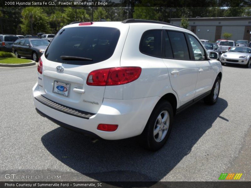Powder White Pearl / Beige 2008 Hyundai Santa Fe GLS