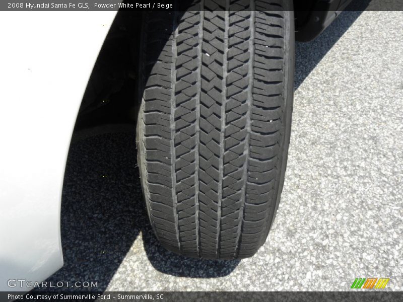 Powder White Pearl / Beige 2008 Hyundai Santa Fe GLS